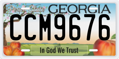 GA license plate CCM9676