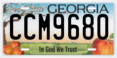 GA license plate CCM9680