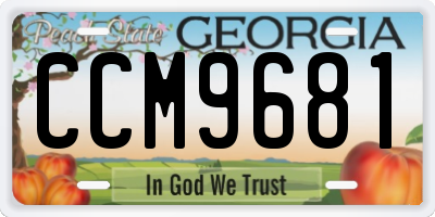 GA license plate CCM9681