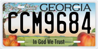 GA license plate CCM9684