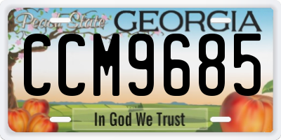 GA license plate CCM9685