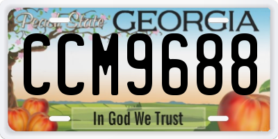GA license plate CCM9688