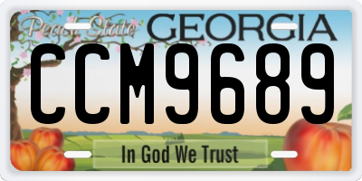 GA license plate CCM9689