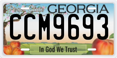 GA license plate CCM9693