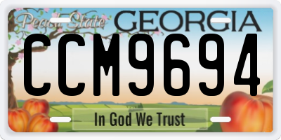 GA license plate CCM9694
