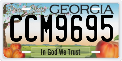 GA license plate CCM9695