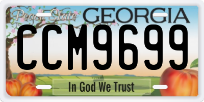 GA license plate CCM9699
