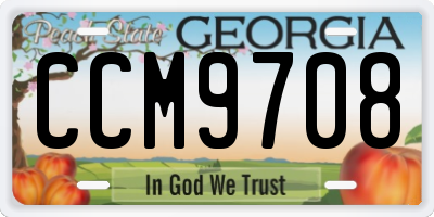 GA license plate CCM9708