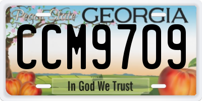 GA license plate CCM9709