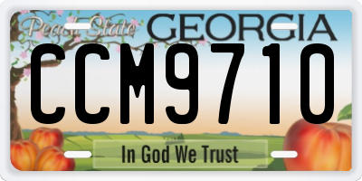 GA license plate CCM9710