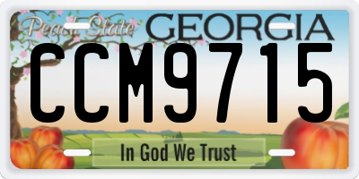 GA license plate CCM9715
