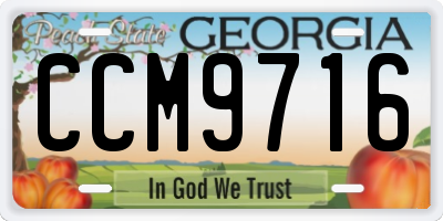 GA license plate CCM9716