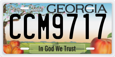 GA license plate CCM9717