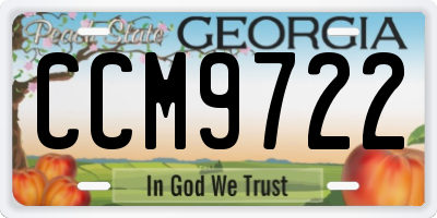 GA license plate CCM9722