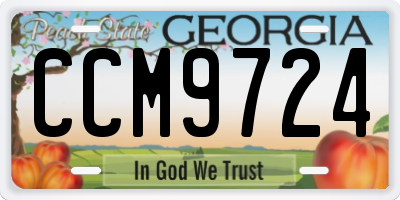GA license plate CCM9724