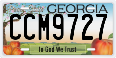 GA license plate CCM9727
