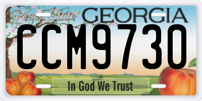 GA license plate CCM9730