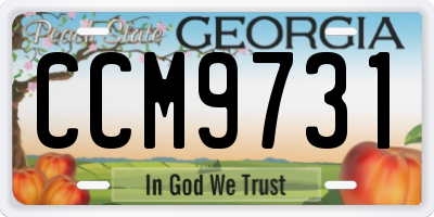 GA license plate CCM9731