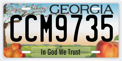 GA license plate CCM9735