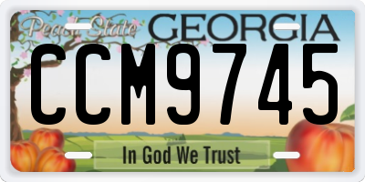 GA license plate CCM9745