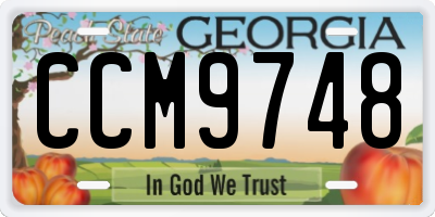 GA license plate CCM9748