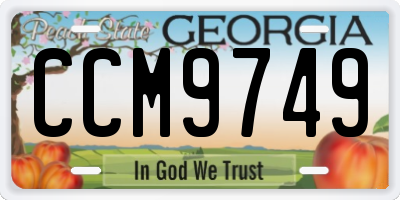 GA license plate CCM9749