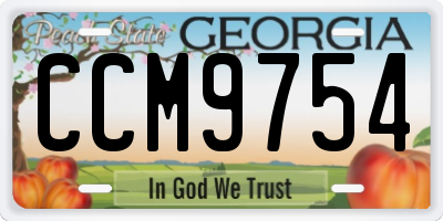 GA license plate CCM9754