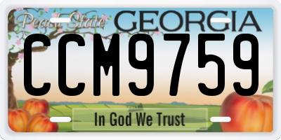 GA license plate CCM9759