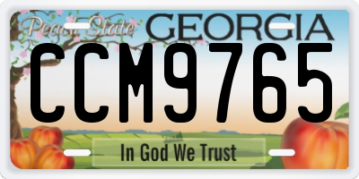 GA license plate CCM9765