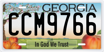 GA license plate CCM9766