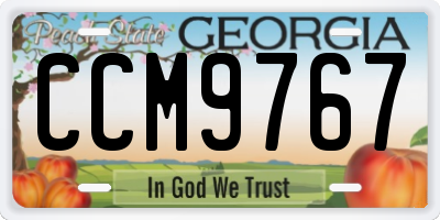 GA license plate CCM9767
