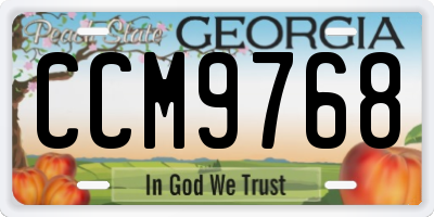 GA license plate CCM9768