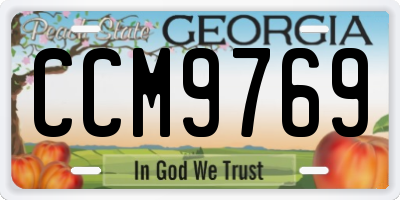 GA license plate CCM9769