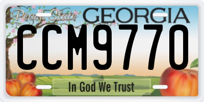 GA license plate CCM9770