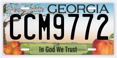 GA license plate CCM9772