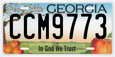 GA license plate CCM9773