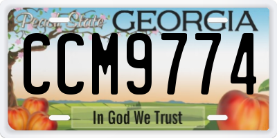 GA license plate CCM9774