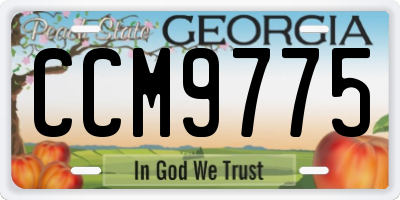 GA license plate CCM9775