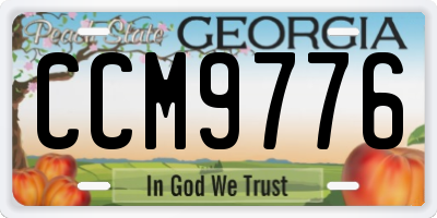 GA license plate CCM9776