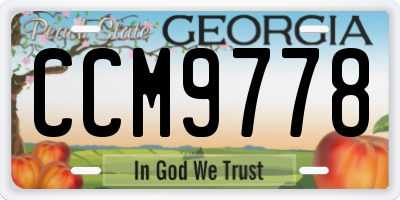GA license plate CCM9778