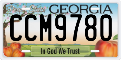 GA license plate CCM9780
