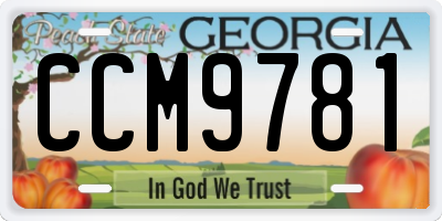GA license plate CCM9781