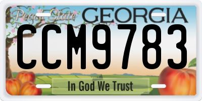 GA license plate CCM9783