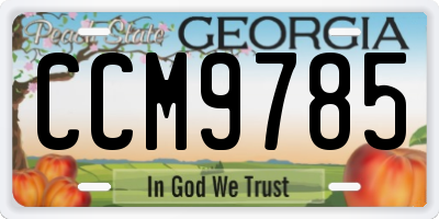 GA license plate CCM9785