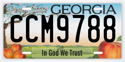 GA license plate CCM9788
