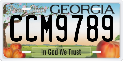 GA license plate CCM9789