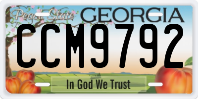 GA license plate CCM9792