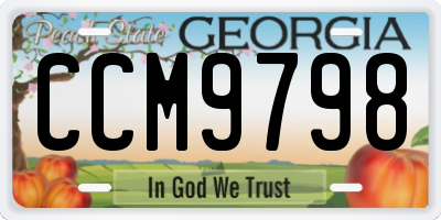 GA license plate CCM9798