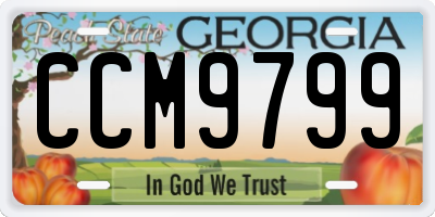 GA license plate CCM9799