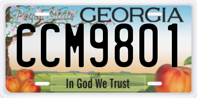 GA license plate CCM9801